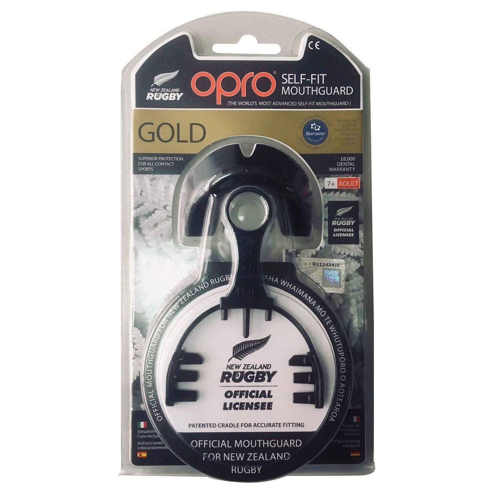 Opro F3317 ~ OPRO NZR GOLD MOUTHGUARD BLACK